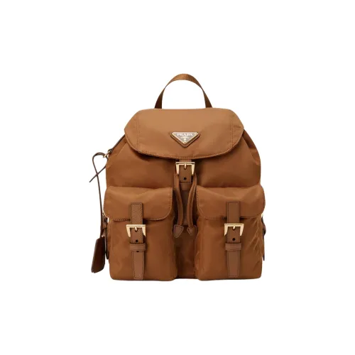 PRADA Re Edition Blended Material Backpack Small Size Women's Brown