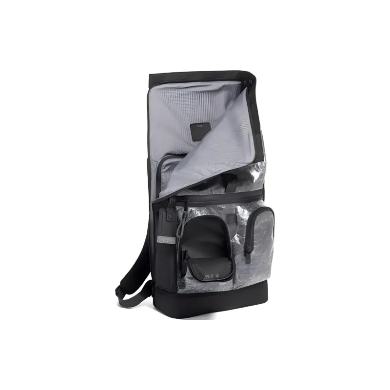 TUMI Nylon Fabric Backpack Unisex Black White-4