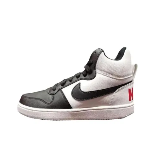Nike Court Borough Slip Resistant Cushioning Wear Resistant Lightweight High Top Skateboard Shoes Women's White Black