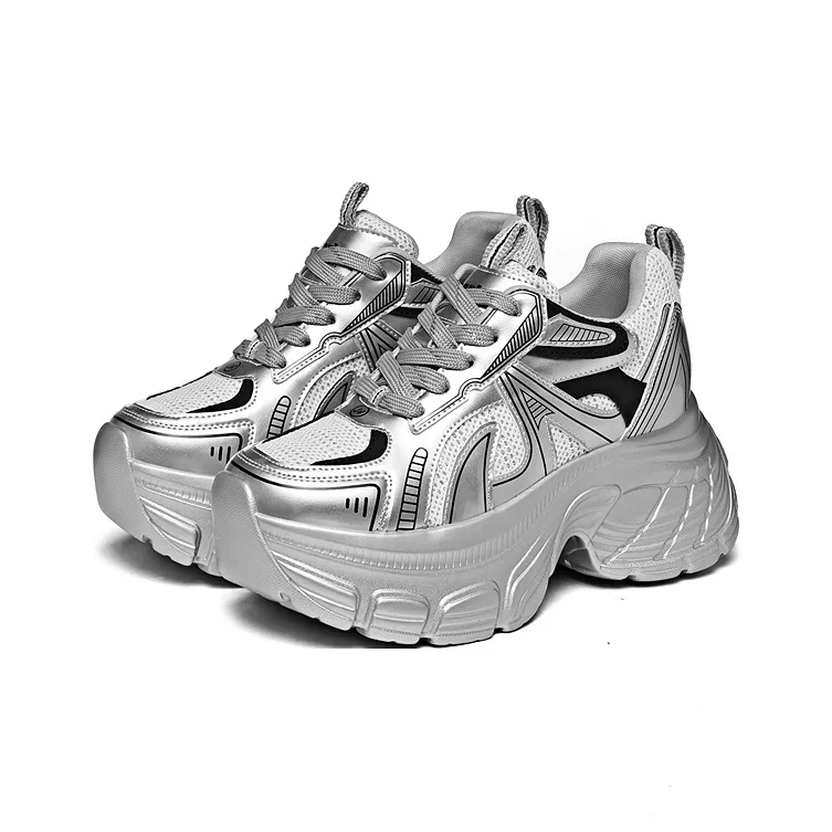 Golden Silk Rabbit Low-Top Chunky Sneakers Women's-1