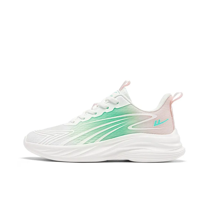 Warrior Cushioning Lightweight Breathable Quick Dry Low Top Running Shoes Women's Pink Green White-1