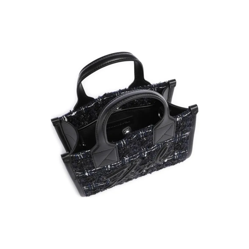 KARL LAGERFELD Fabric Tote Bag, Shopping Bag, Shoulder Bag, Crossbody Bag, Handbag Trumpets Women's Black-3