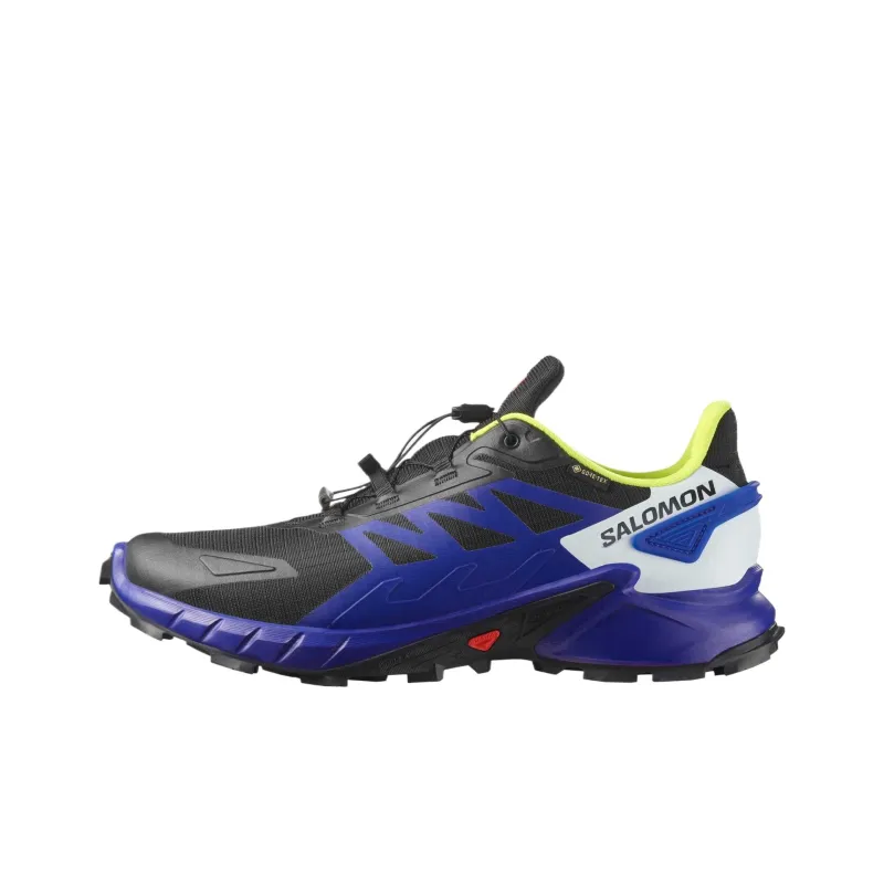 SALOMON Supercross 4 Cushioned Slip Resistant Low Top Running Shoes Men's Black Blue-0