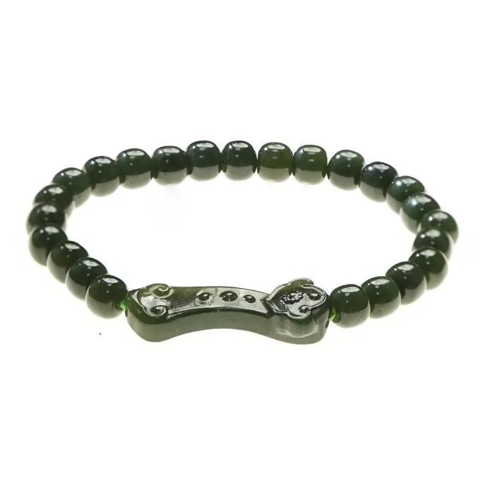 FANHAOGANG JADE Hetian Jade Bracelets Green Jade Unisex-4