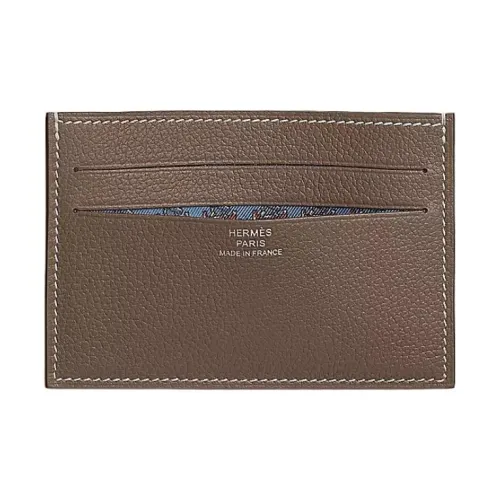 HERMES Citizen Twill Evercolor Leather Card Holder Men's Brown