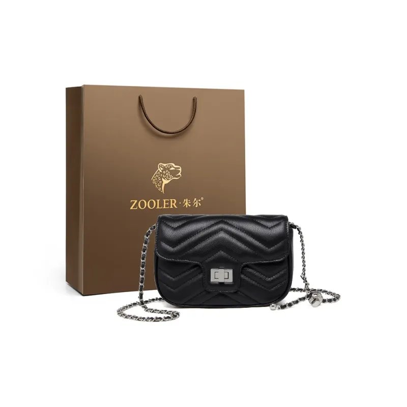 ZOOLER Top Grain Cow Leather Crossbody Bag Shoulder Bag Regular Women's Gray White/Coffee/Classic Black-12