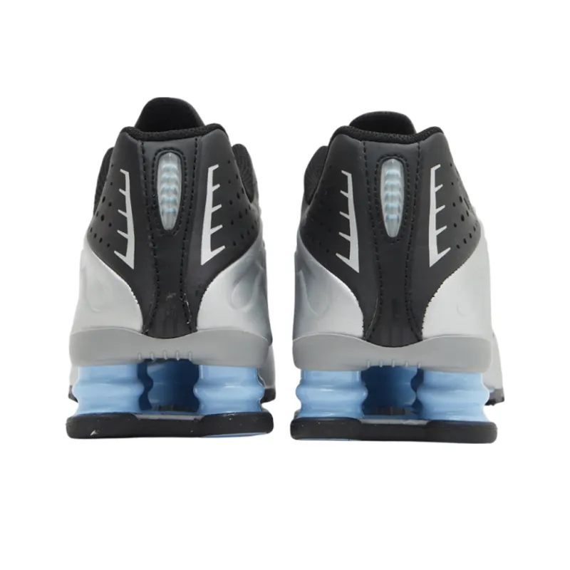 Nike Shox R4 Metallic Silver Black Psychic Blue-3