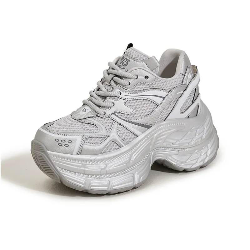 Milan Love Song Wear Resistant Impact Resistant Height Increasing Low Top Chunky Sneakers Women's-4