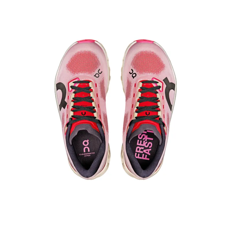On Women's CloudmOnster Hyper 'Pink Red Cream' Women's-2