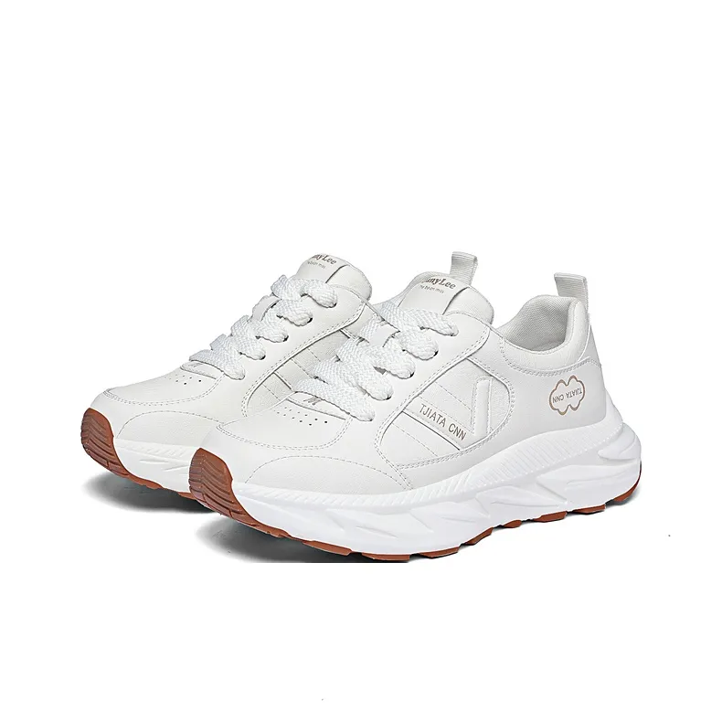Golden Silk Rabbit Anti Slip And Wear Resistant Height Increasing Low Top Chunky Sneakers Women's-1