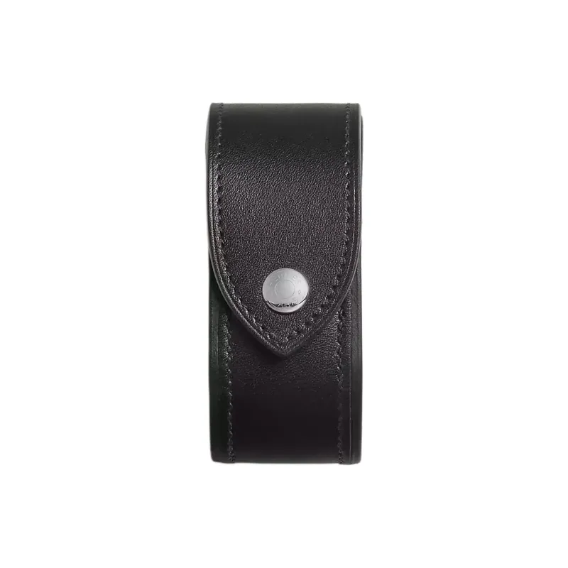 HERMES Tadelakt Calfskin Wrist Watch Storage Bag Medium Size Unisex 89 Noir Black-0