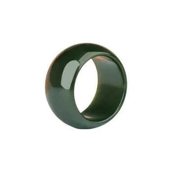 Lingxiang Yurun Hetian Jade Rings Green Jade Unisex