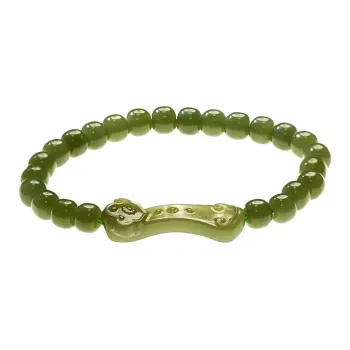 FANHAOGANG JADE Hetian Jade Bracelets Green Jade Unisex