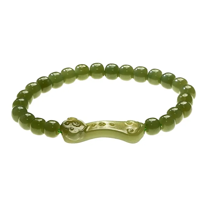 FANHAOGANG JADE Hetian Jade Bracelets Green Jade Unisex-0