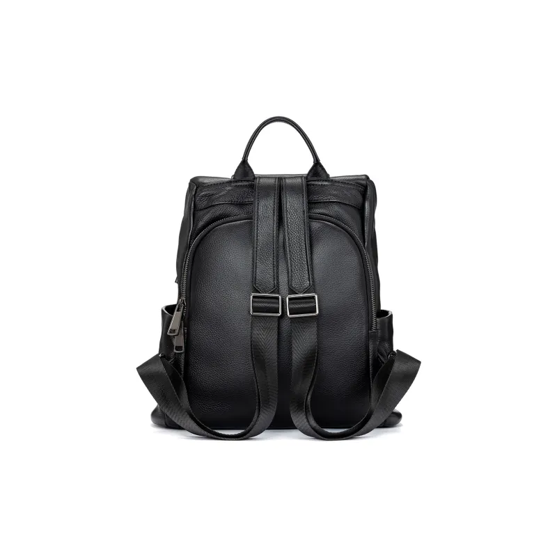 ROBERTA DI CAMERINO Cow Leather Business Backpack Tubas Unisex Classic Black/Elegant Gray-2