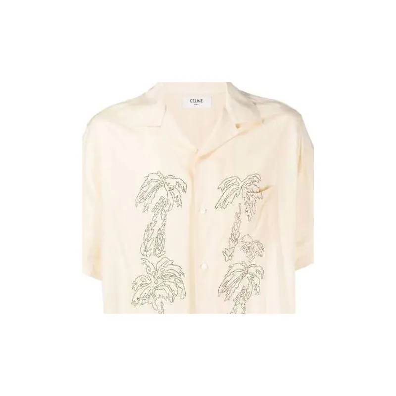 CELINE Hawaiian Button Up Short Sleeved Shirt-4