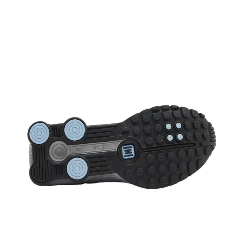 Nike Shox R4 Metallic Silver Black Psychic Blue-4