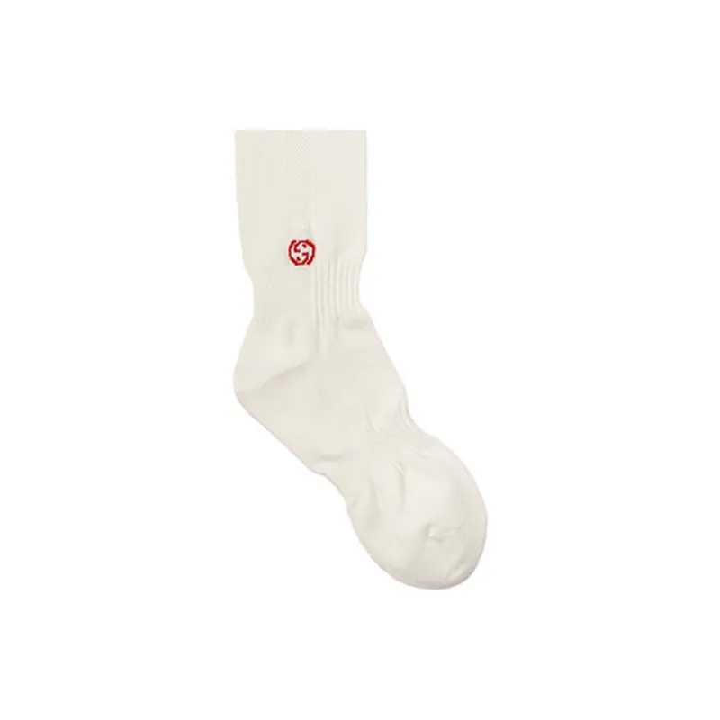 GUCCI Knee-High Socks Men's White-4