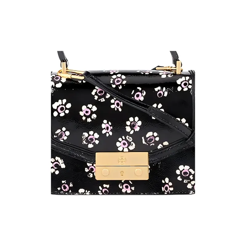 TORY BURCH Juliette Leather Shoulder Bag Crossbody Bag Handbag Mini Women's Black-4
