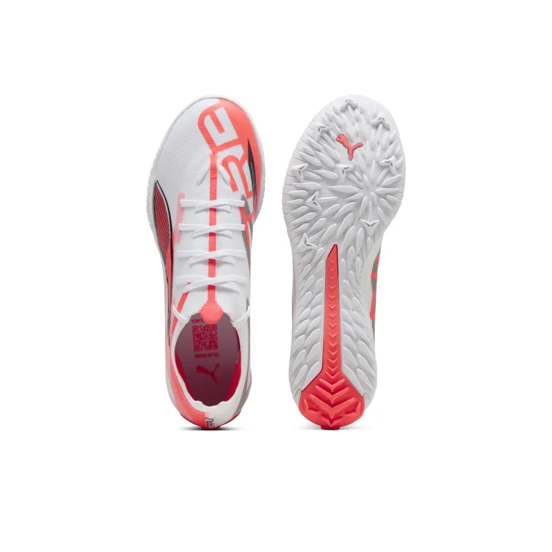 PUMA Ultra 5 TT Rubber Broken Studs Anti-Slip Wear-Resistant Soccer Shoes Unisex White Black Red-3