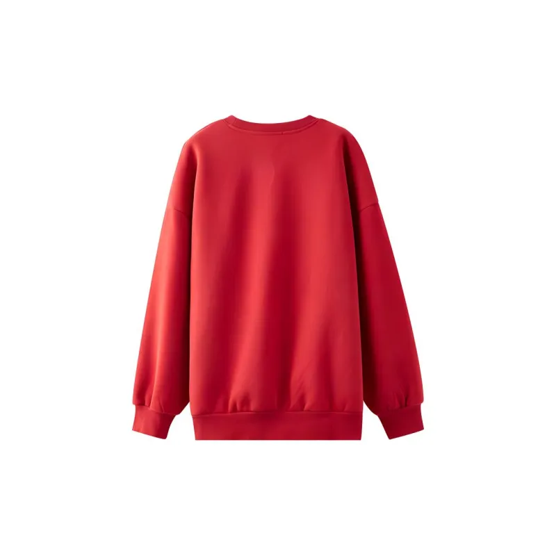 Three Blessings Sweatshirt Women's Red Bowknot-1