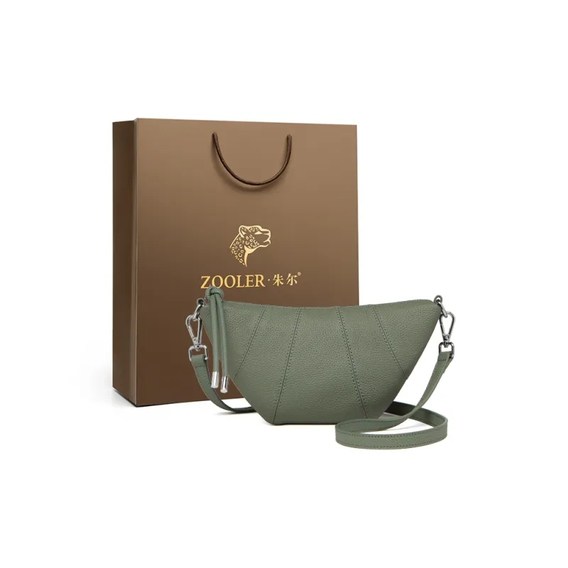 ZOOLER Top Grain Cow Leather Crossbody Bag Regular Women's Elephant Gray/Hepburn Black/Jasper/Milk White-12
