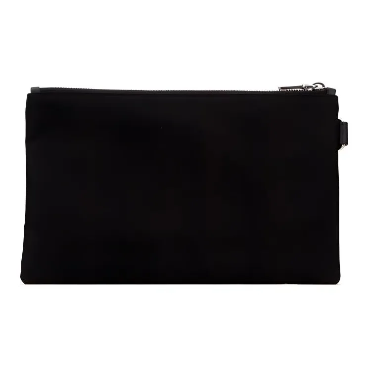 PRADA Leather Clutch Men's Black-2