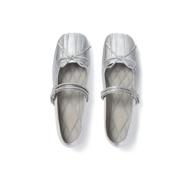 GG CC Flat Mary Jane Shoes Ballet Unlined Shoes 1cm Women's-1
