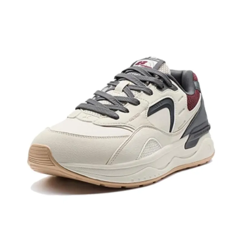 XTEP Lightweight Height Increasing Coverage Low-Top Casual Shoes Men's Tea White Ash-1