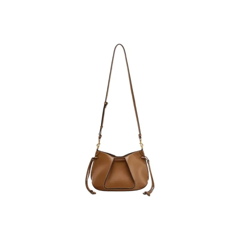 ZARA PU Crossbody Bag Mini Women's Dark Brown Yellow-1