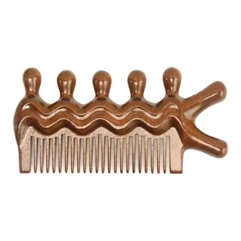XIBI Golden Sandalwood Meridian Comb 3-in-1 Multifunctional Wooden Comb For Home Neck Massage Massage Head
