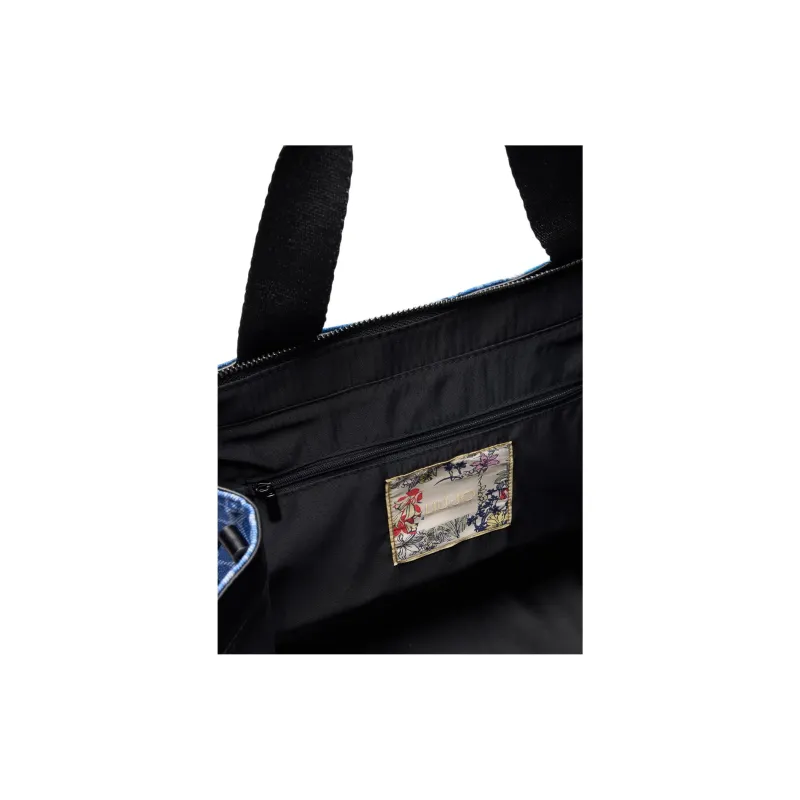 LIU·JO Cotton Tote Bag, Shopping Bag, Shoulder Bag, Handbag Women's Blue-3