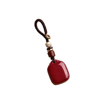 Lingfei Reconstructed Cinnabar Keychains Unisex