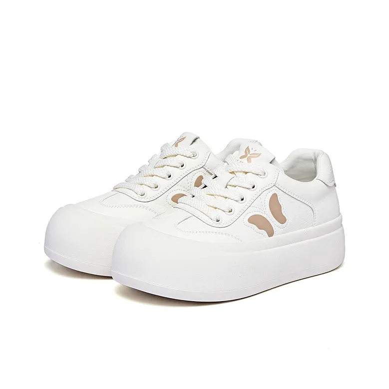 Golden Silk Rabbit Anti Slip And Wear Resistant Height Increasing Low Top Skateboard Shoes Women's-1