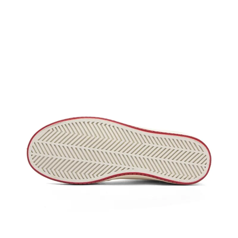 Warrior Anti Slip And Wear Resistant Lightweight Low Top Skateboard Shoes Unisex White Black Red-5