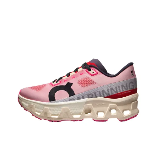 On Cloudmonster Hyper Slip Resistant Breathable Low Top Running Shoes Women's Pink