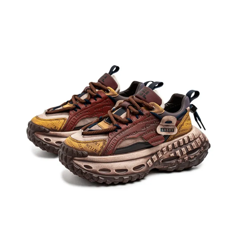 ROBINHOOD Cushioning Anti-Slip And Wear-Resistant Height Increasing Low-Top Chunky Sneakers Men's Box-3