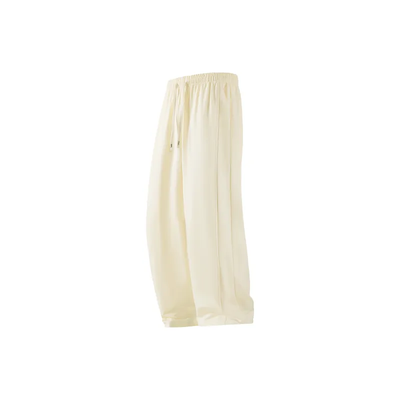 Small Columns Under The Sea Casual Pants Unisex Apricot-6