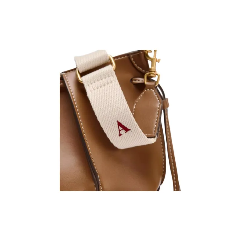 ZARA PU Crossbody Bag Mini Women's Dark Brown Yellow-12