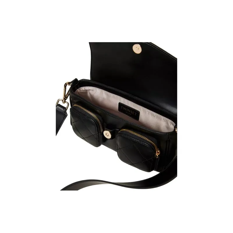 TWINSET MILANO Polyurethane Shoulder Bag Women's Black-3