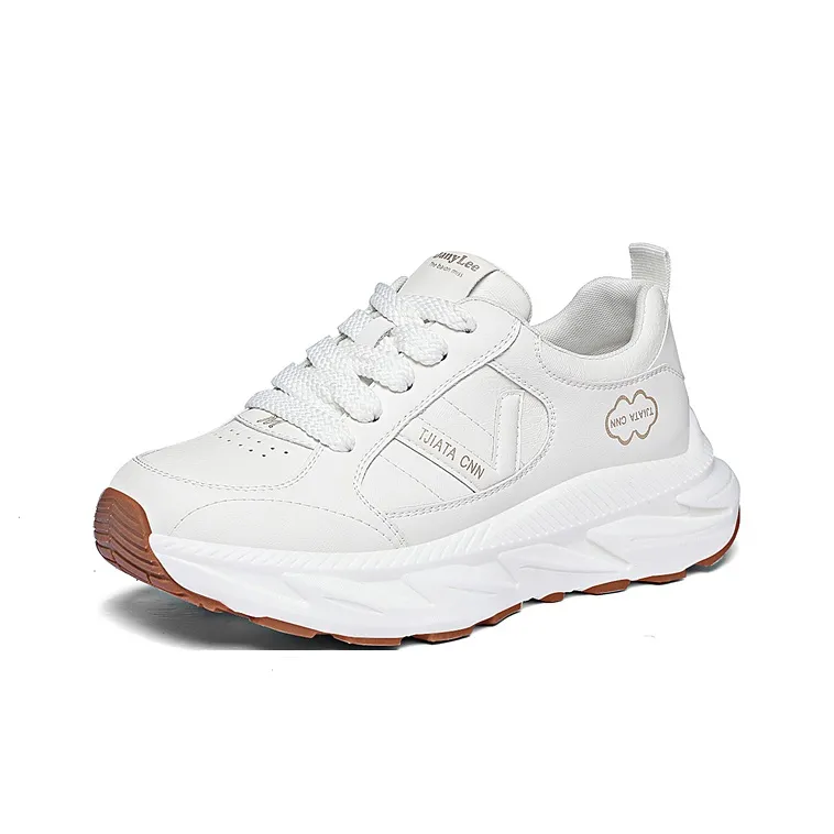 Golden Silk Rabbit Anti Slip And Wear Resistant Height Increasing Low Top Chunky Sneakers Women's-0