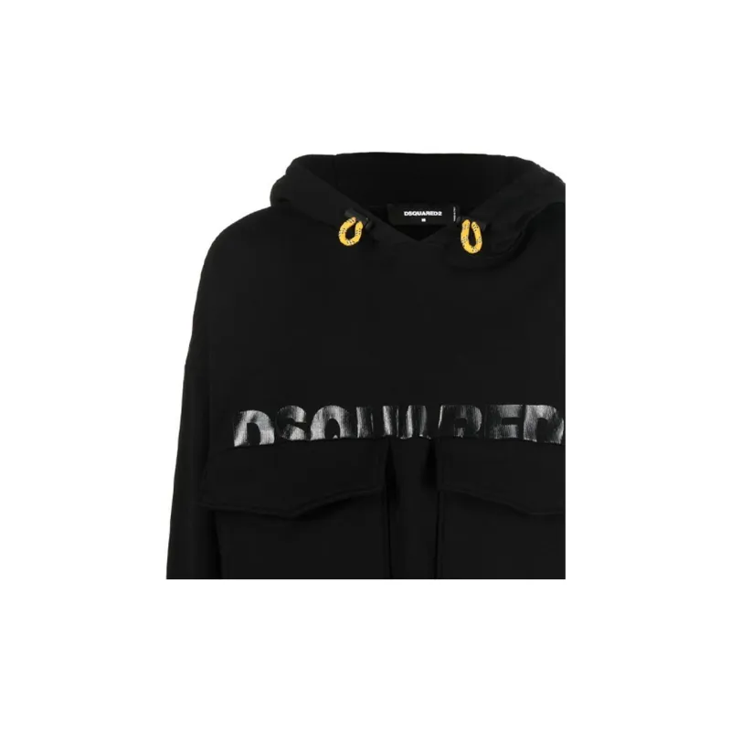 DSQUARED 2 Logo Printed Drawstring Hoodie-4