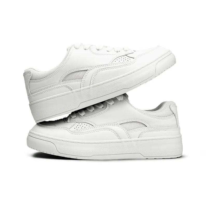 Mengsai Abrasion Resistant Slip Resistant Low Top Skateboard Shoes Men's Beige-4