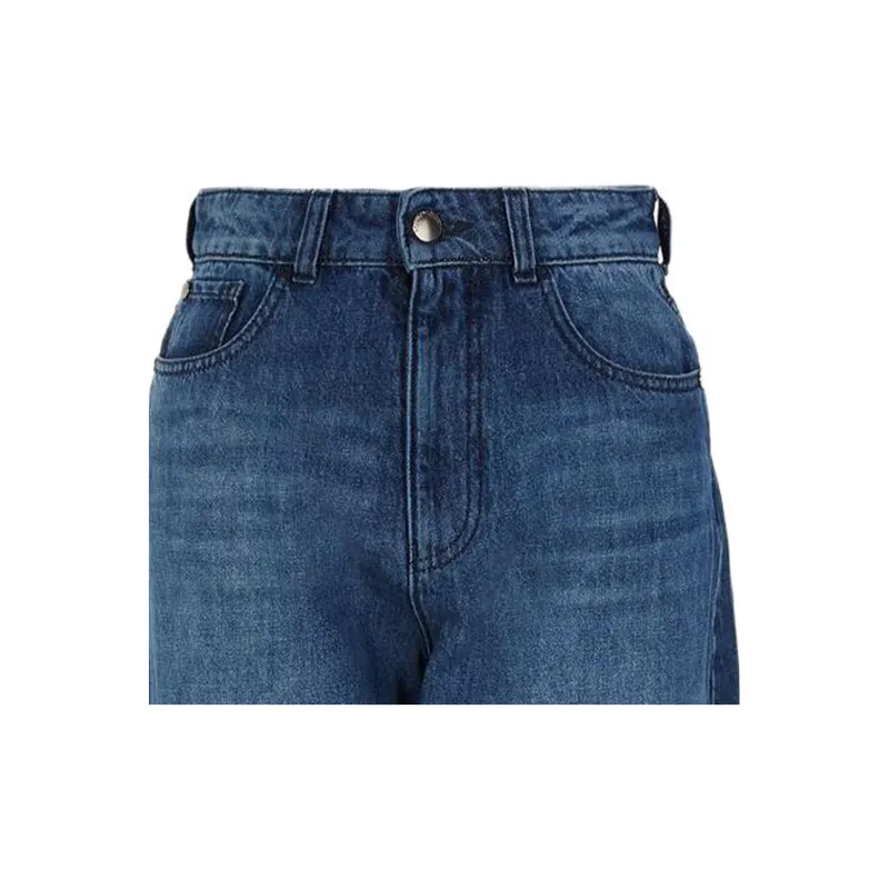EMPORIO ARMANI Wide leg Cropped Denim Culottes-4
