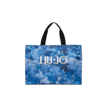 LIU·JO Cotton Tote Bag, Shopping Bag, Shoulder Bag, Handbag Women's Blue