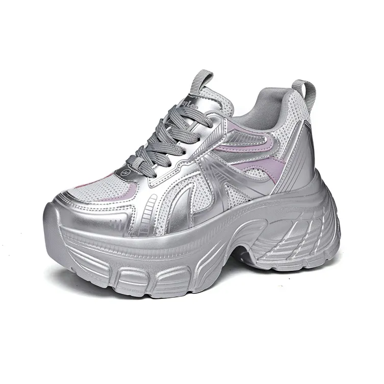 Golden Silk Rabbit Low-Top Chunky Sneakers Women's-7