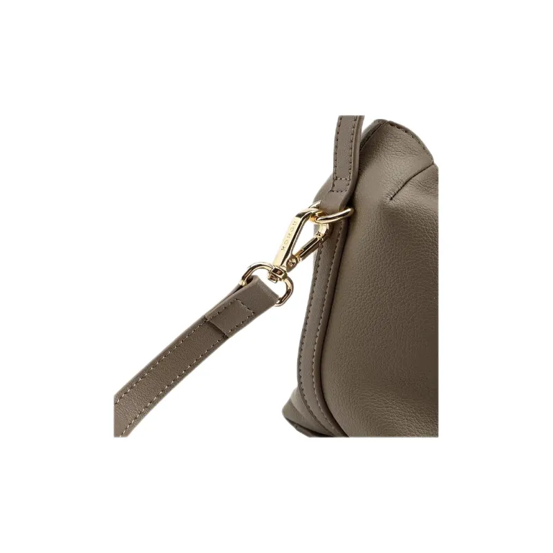 HONGU Cow Leather Bonded Synthetic Leather Crossbody Bag One Shoulder Handbag Regular Women's Elephant Gray/Ecru-5