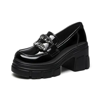 Golden Silk Rabbit High Heels Women's Black