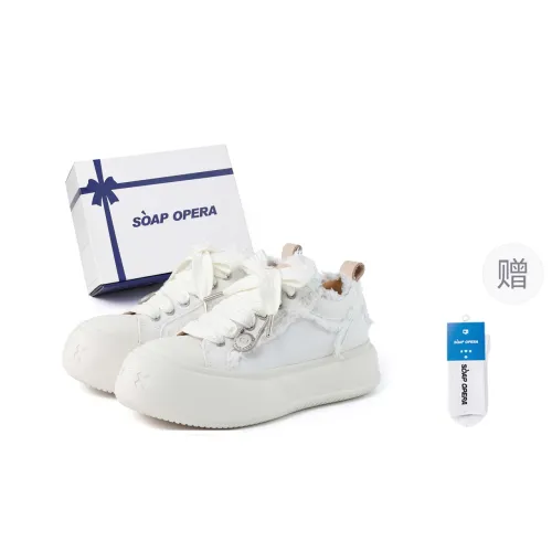 SOAP OPERA Anti Slip And Wear Resistant Height Increasing Low Top Canvas Skateboard Shoes 5cm Unisex Box