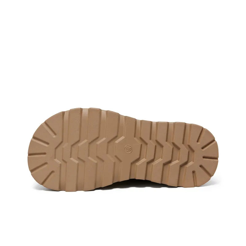 La Chapelle Trendy Korean Style 7cm Platform Minimalist Style Boken Shoes Casual Single Shoes Women's Khaki-6